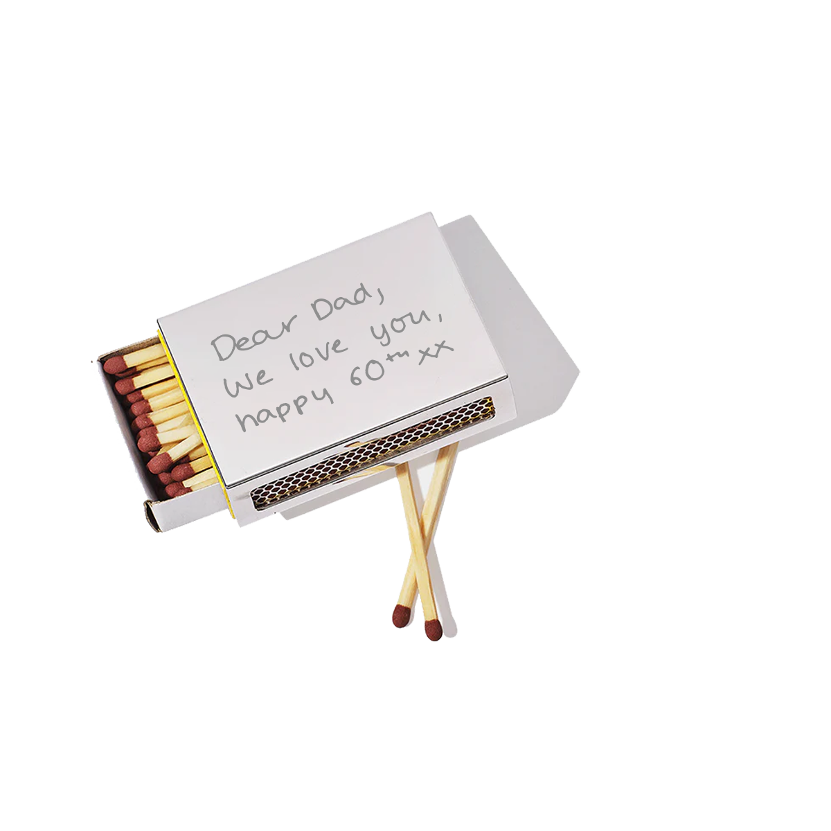 Handwritten Small Silver Matchbox
