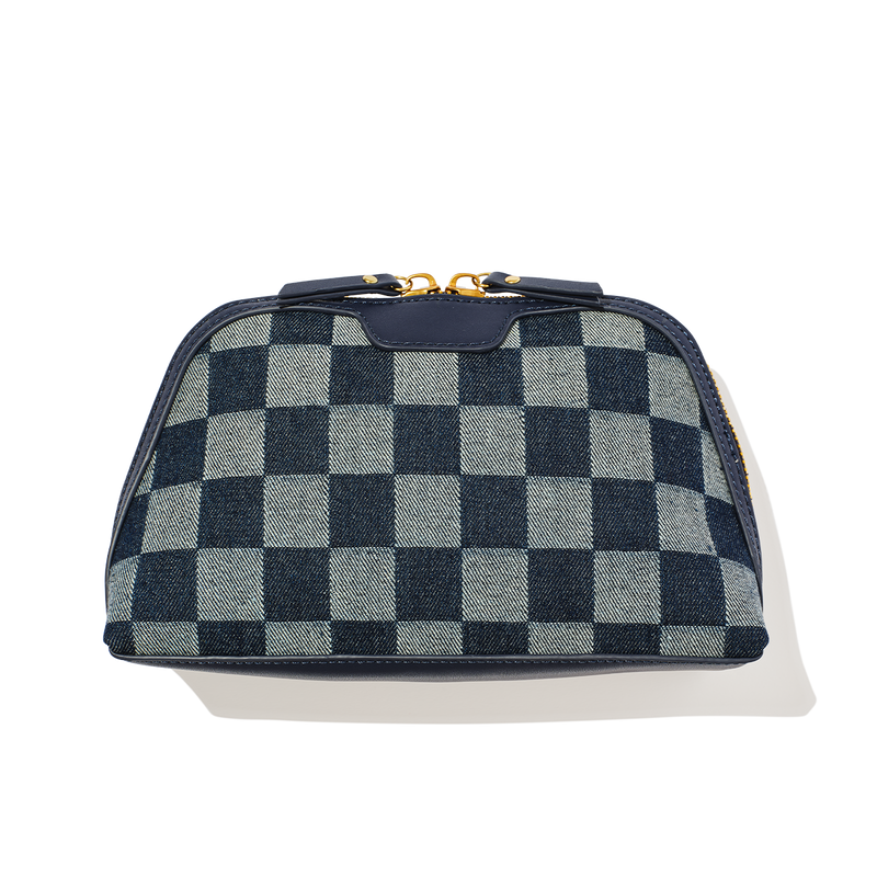 Denim Check Pouch