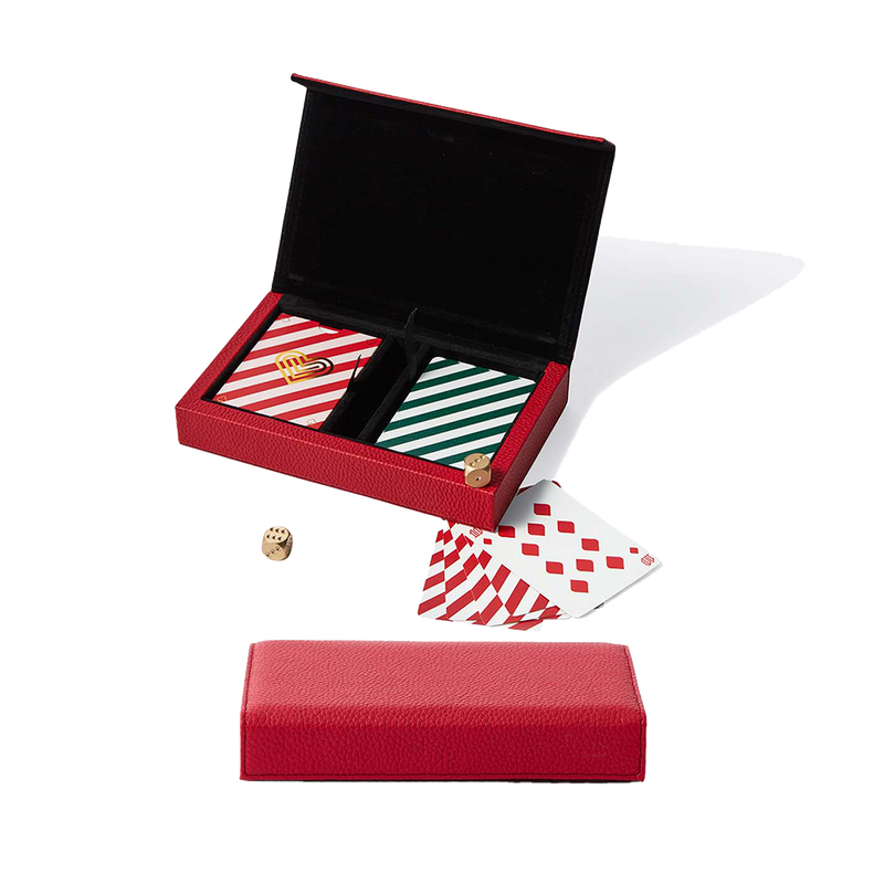 Leather Card and Dice Set